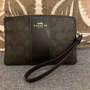 Coach Dark Brown and Black Wristlet